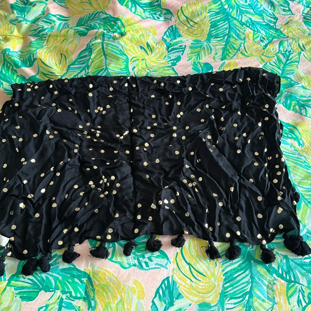 Kate Spade Confetti Foil Scarf with tassels